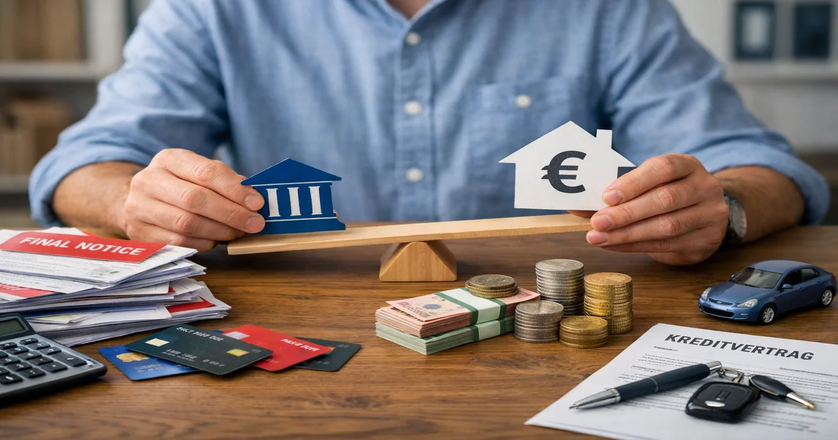 Titelbild von Schulden konsolidieren: Wann lohnt sich ein Umschuldungskredit?